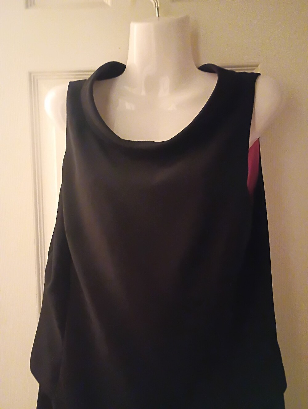 KS Collection Black Sheath Dress with Pink Accents